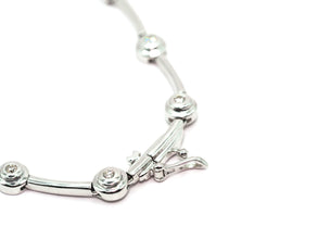 0.77 Ct Natural Diamond Bezel Set 14KT White Gold Necklace