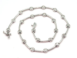 0.77 Ct Natural Diamond Bezel Set 14KT White Gold Necklace