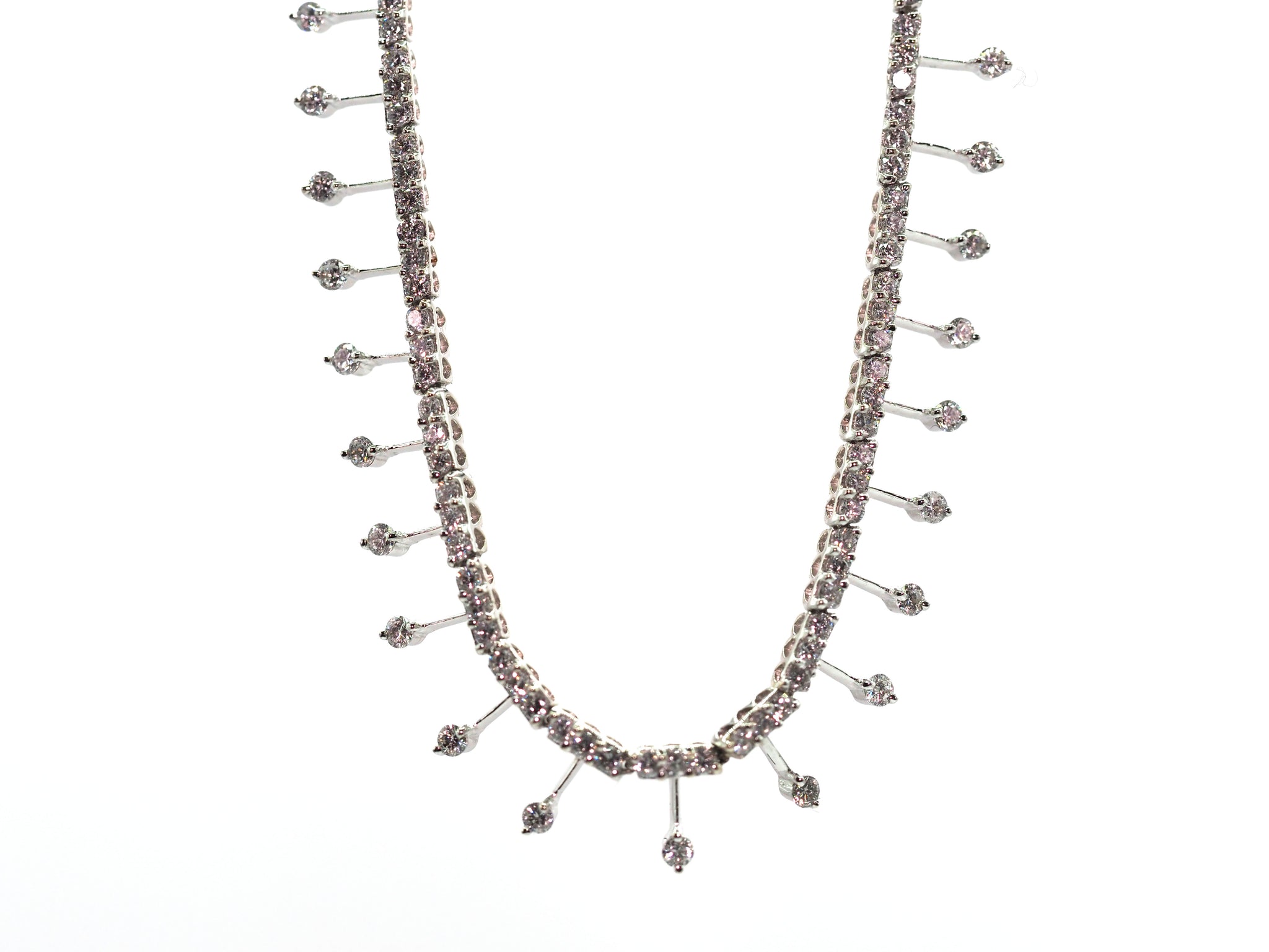 3.66 Ct Natural Diamond White Gold 14KT Fancy Necklace