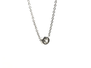 0.90 Ct  Natural Diamond Bezel Set Solitaire Platinum Pendant Necklace