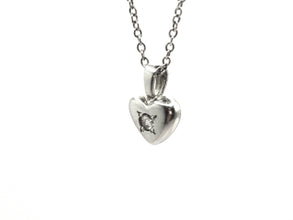 0.025 Ct 950 Platinum Heart Shape Diamond Pendant Necklace