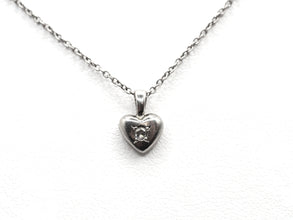0.025 Ct 950 Platinum Heart Shape Diamond Pendant Necklace