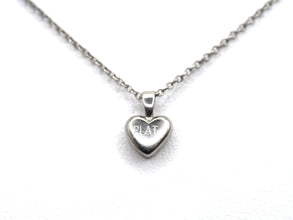 0.025 Ct 950 Platinum Heart Shape Diamond Pendant Necklace