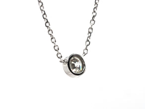 0.62 Ct Natural Diamond Bezel Set Solitaire 14kt Pendant Necklace