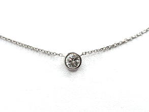 0.62 Ct Natural Diamond Bezel Set Solitaire 14kt Pendant Necklace