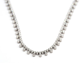 2.32 Ct White Gold Two Row Natural Diamond Bezel Set Choker Necklace 18Kt
