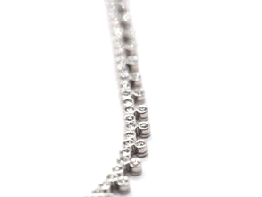 2.32 Ct White Gold Two Row Natural Diamond Bezel Set Choker Necklace 18Kt