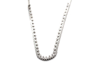 2.32 Ct White Gold Two Row Natural Diamond Bezel Set Choker Necklace 18Kt