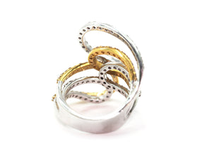 2.73 Ct Natural Diamond Cocktail Ring Two-Tone 18 KT White and Yellow Gold