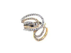 2.73 Ct Natural Diamond Cocktail Ring Two-Tone 18 KT White and Yellow Gold