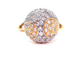 1.73ct Yellow Gold Diamond Ball Fashion Ring 18kt