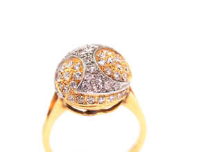 1.73ct Yellow Gold Diamond Ball Fashion Ring 18kt