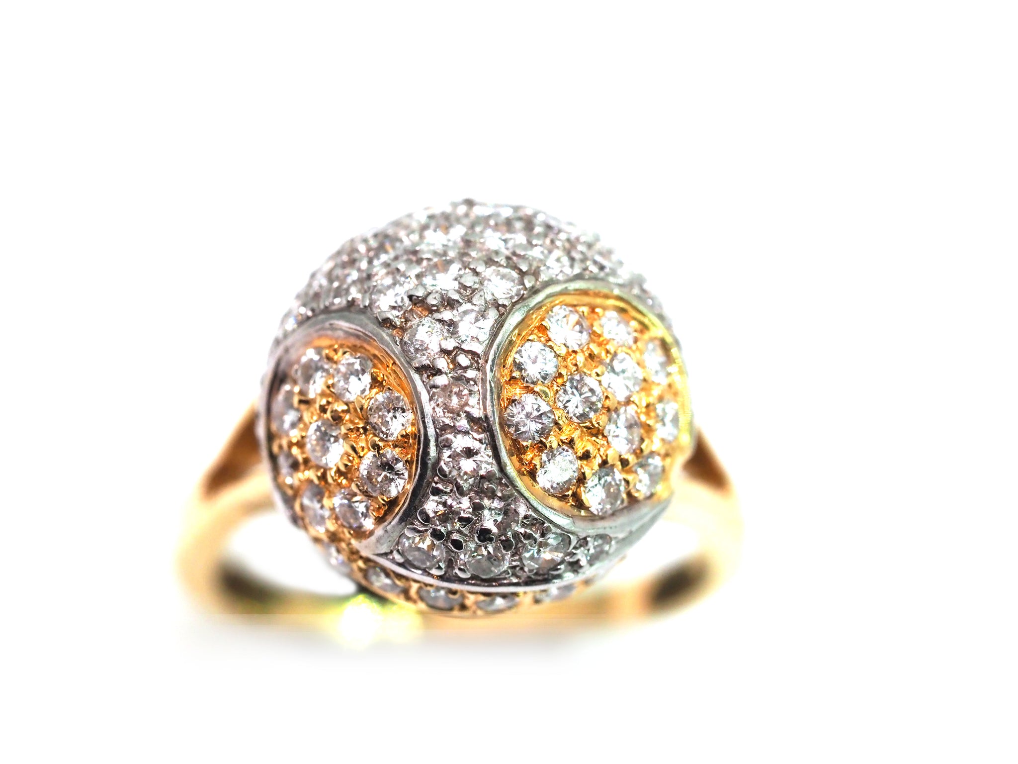 1.73ct Yellow Gold Diamond Ball Fashion Ring 18kt