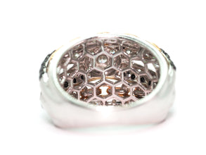 2.19 Ct White and Black Diamond Cluster Ring 18kt White and Rose Gold