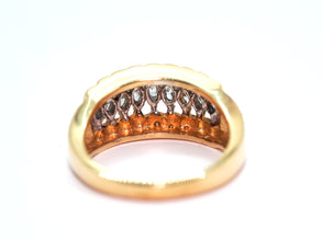 1.02 Ct Yellow Gold Graduating Marquise Natural Diamond Ring 14kt