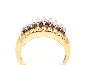 1.02 Ct Yellow Gold Graduating Marquise Natural Diamond Ring 14kt