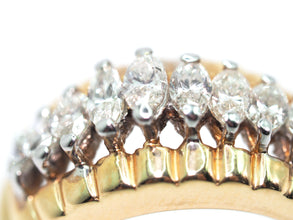 1.02 Ct Yellow Gold Graduating Marquise Natural Diamond Ring 14kt