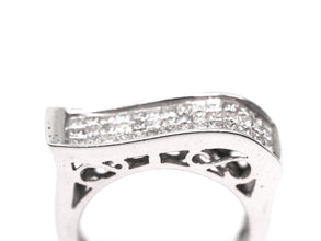 1.40ct Natural Princess Cut Diamond Invisible Set  14kt White Gold