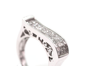 1.40ct Natural Princess Cut Diamond Invisible Set  14kt White Gold