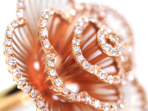 1.77 Ct Rose Gold Flower Art Fashion Women's Cocktail Ring 18 Kt