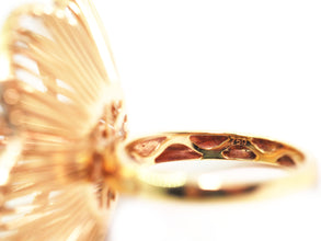 1.77 Ct Rose Gold Flower Art Fashion Women's Cocktail Ring 18 Kt