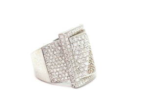 4.00Ct White Gold and Champagne Natural Diamonds Ring 18Kt