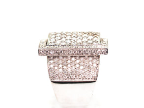 4.00Ct White Gold and Champagne Natural Diamonds Ring 18Kt