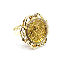 $2900 24Kt Yellow Gold Panda Coin Ring - Esmeralda Jewels 