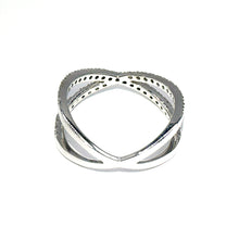 $3800 0.50 Ct White Criss Cross Pave Diamond ring 14 Kt - Esmeralda Jewels 