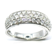$3900 1.05Ct White Gold Three Row Pave Set Diamond Wedding Band 14Kt