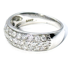 $3900 1.05Ct White Gold Three Row Pave Set Diamond Wedding Band 14Kt