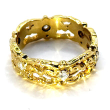 $3900 0.20Ct Yellow Gold Antique Diamond Eternity Wedding Band 18Kt Size 6