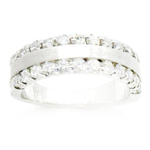 $2900 0.90Ct White Gold Diamond Ladies Matte Finish Wedding Band 14Kt