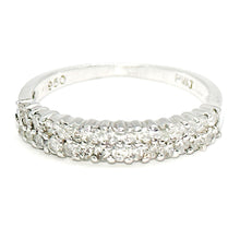 $3700 0.60Ct Platinum .950 Ladies 2 Row Diamond Wedding Band Ring