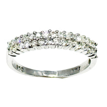 $3700 0.60Ct Platinum .950 Ladies 2 Row Diamond Wedding Band Ring