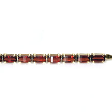 $3800 20Ct Yellow Gold Women's Fashion Garnet Tennis Bracelet 14Kt - Esmeralda Jewels 