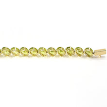 $5900 21Ct Yellow Gold Women's Peridot Tennis Bracelet 14Kt 7.5