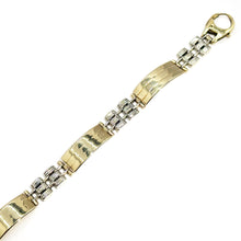 $3200 14Kt Yellow and White Gold Men's Fashion Link Bracelet - Esmeralda Jewels 