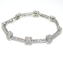 $8900 4.25Ct White Gold Diamond Flower Design Women's Fashion Bracelet 14Kt - Esmeralda Jewels 