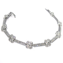 $8900 4.25Ct White Gold Diamond Flower Design Women's Fashion Bracelet 14Kt - Esmeralda Jewels 