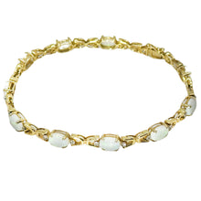 $2800 5.25Ct Yellow Gold Women's Oval Opal Fashion Tennis Bracelet 14Kt - Esmeralda Jewels 