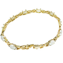 $2800 5.25Ct Yellow Gold Women's Oval Opal Fashion Tennis Bracelet 14Kt - Esmeralda Jewels 
