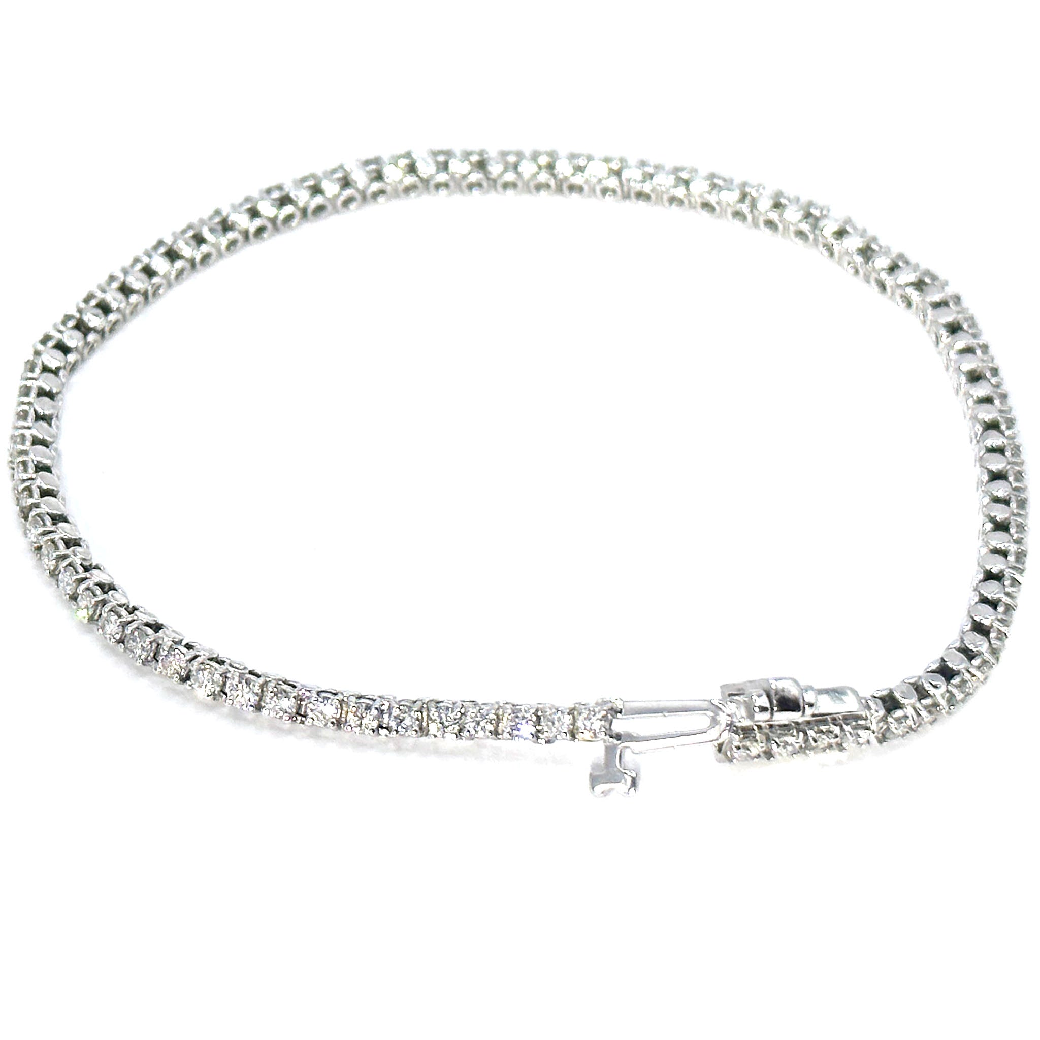 $7500 2.50Ct White Gold Diamond Women's Tennis Bracelet 14Kt - Esmeralda Jewels 