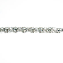 $3800 Platinum .950 Women's Filigree Antique Design 7 Inch Link Bracelet - Esmeralda Jewels 