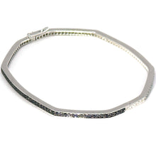 $9500 1.50Ct White Gold Black and White Diamond Two Sided Bangle Bracelet 14Kt - Esmeralda Jewels 