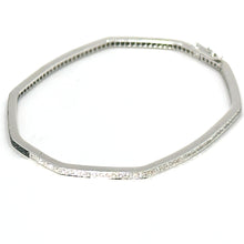 $9500 1.50Ct White Gold Black and White Diamond Two Sided Bangle Bracelet 14Kt - Esmeralda Jewels 