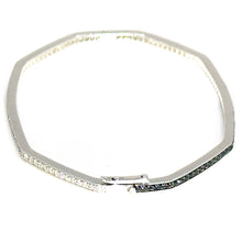 $9500 1.50Ct White Gold Black and White Diamond Two Sided Bangle Bracelet 14Kt - Esmeralda Jewels 