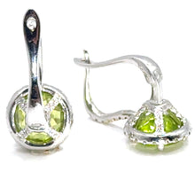 $4900 3.76Ct White Gold Antique Design Peridot and Diamond Hanging Earring 18Kt - Esmeralda Jewels 