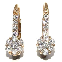 $7500 1.25Ct Rose Gold Russian Style Flower Diamond Earrings 14Kt - Esmeralda Jewels 