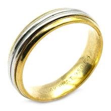 $2800 14Kt Yellow Gold and Platinum Men's Wedding Band 6mm Size 10